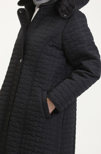 Manteau Matelassé à Capuche Grande Taille 6134-04 Noir 6134-04