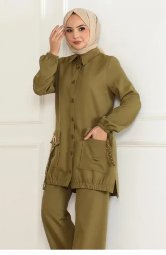 Costume Détail Poche Kaki 19229 15338