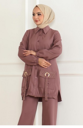 Costume Détaillé Avec Poches Dusty Rose 19229 15339