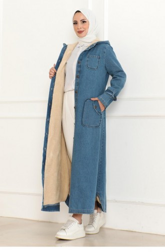 Jeansmantel Mit Kapuze Hellblau 19230 15343