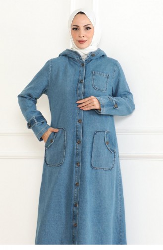 Jeansmantel Mit Kapuze Hellblau 19230 15343