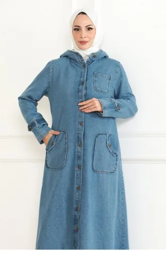 Jeansmantel Mit Kapuze Hellblau 19230 15343