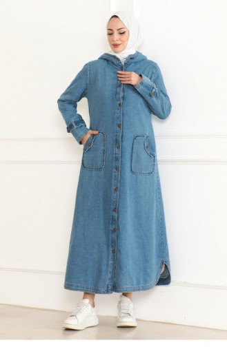 Jeansmantel Mit Kapuze Hellblau 19230 15343