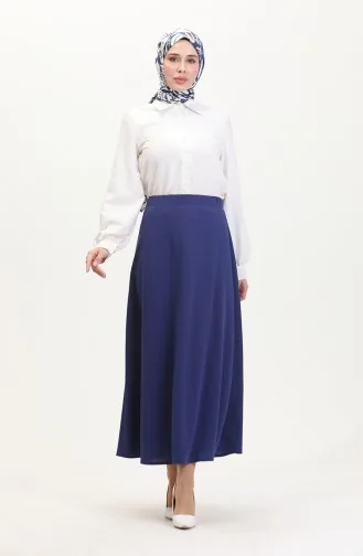 Jupe Cloche à Taille Elastique 3035-09 Indigo 3035-09
