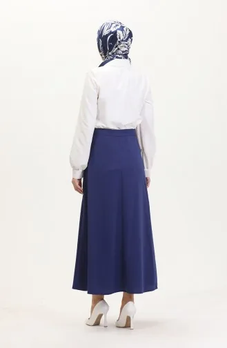 Jupe Cloche à Taille Elastique 3035-09 Indigo 3035-09