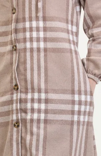 Kapuzenmütze Aus Holzfällerstoff Mit Knöpfen 0534-03 Nerzweiß 0534-03