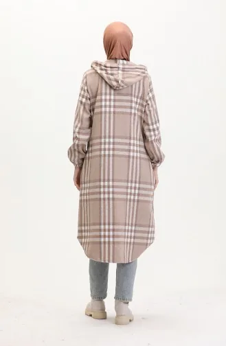 Kapuzenmütze Aus Holzfällerstoff Mit Knöpfen 0534-03 Nerzweiß 0534-03