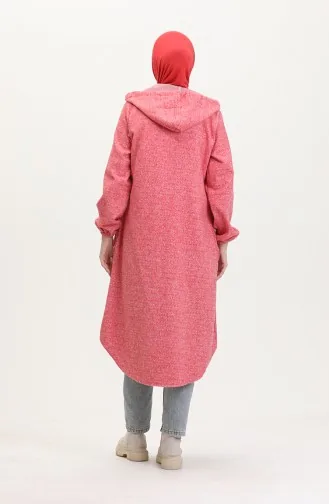 Dunne Gestempelde Cape Met Capuchon 0535-02 Rood 0535-02