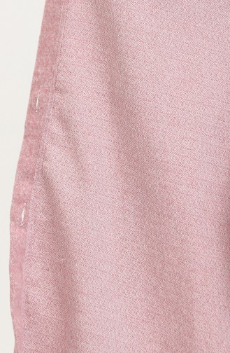 Manteau Mince à Capuche 0535-05 Rose Poudré 0535-05