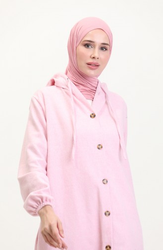 Dünner Gestempelter Umhang Mit Kapuze 0535-06 Pink 0535-06