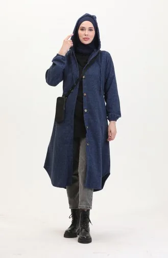 Kapüşonlu İnce Kaşe Kap 0535-08 Lacivert 0535-08
