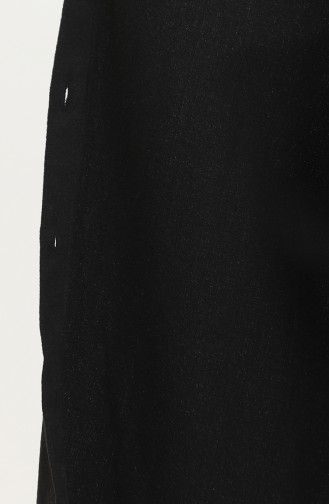 Dünnes Gestempeltes Cape Mit Kapuze 0535-09 Schwarz 0535-09