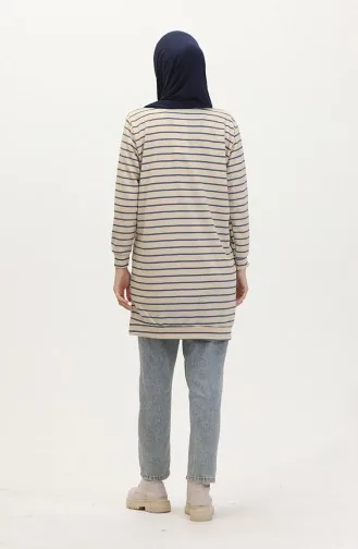 Sweat A Rayures 0538-03 Beige Indigo 0538-03