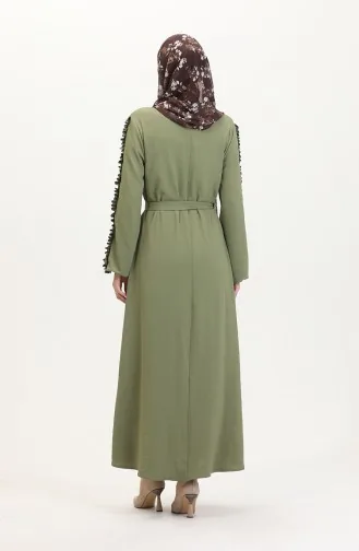 Schlichtes Kleid Mit Rüschenärmeln 2002-13 Hellkhaki 2002-13