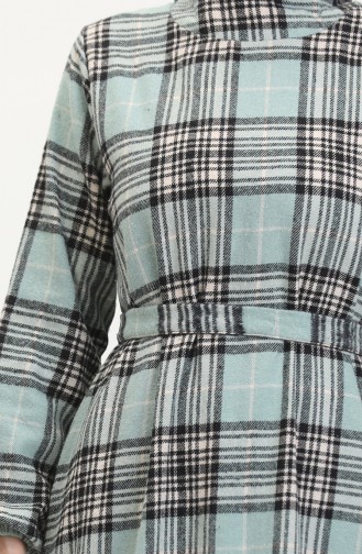 Lumberjack Fabric Belted Dress 0537-02 Almond Green 0537-02