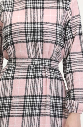 Lumberjack Fabric Belted Dress 0537-03 Powder 0537-03