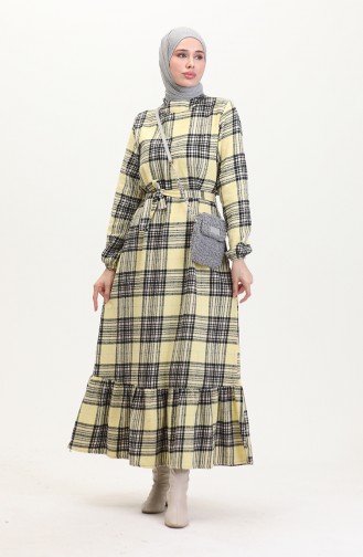 Lumberjack Fabric Belted Dress 0537-04 Yellow 0537-04