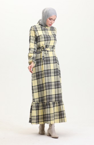 Lumberjack Fabric Belted Dress 0537-04 Yellow 0537-04