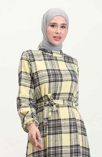 Lumberjack Fabric Belted Dress 0537-04 Yellow 0537-04