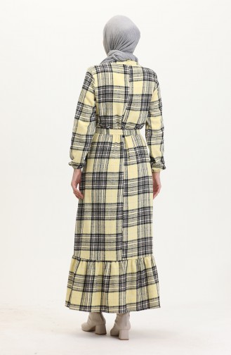 Lumberjack Fabric Belted Dress 0537-04 Yellow 0537-04
