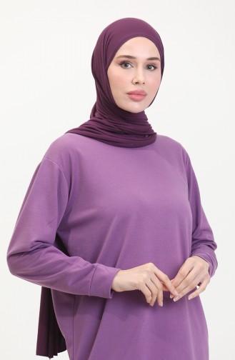Slit Detailed Sports Tunic 0269-09 Lilac 0269-09