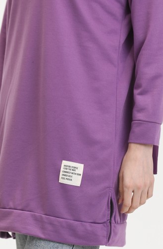 Slit Detailed Sports Tunic 0269-09 Lilac 0269-09
