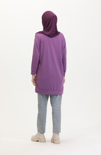 Slit Detailed Sports Tunic 0269-09 Lilac 0269-09