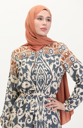 Amelya Viscose-jurk Met Volant En Riem SML-XL Maat 4588AB-01 Grijs 4588AB-01
