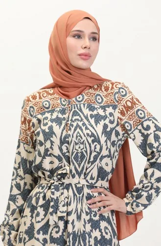 Amelya Volant-Viskosekleid Mit Gürtel S M L-XL Größe 4588AB-01 Grau 4588AB-01