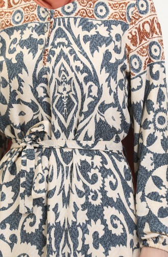 Amelya Viscose-jurk Met Volant En Riem SML-XL Maat 4588AB-01 Grijs 4588AB-01