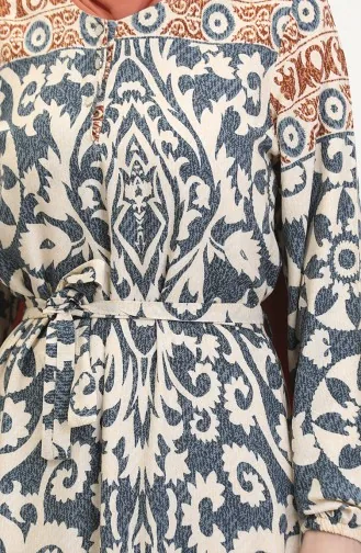 Amelya Volant-Viskosekleid Mit Gürtel S M L-XL Größe 4588AB-01 Grau 4588AB-01