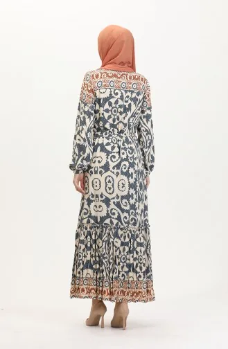 Amelya Volant-Viskosekleid Mit Gürtel S M L-XL Größe 4588AB-01 Grau 4588AB-01