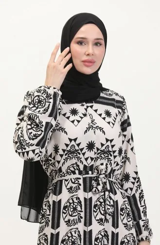 Amelya Farbalı Kuşaklı Viskon Elbise S-m-l-xl Beden 4588AC-01 Siyah