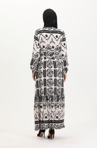 Amelya Farbalı Kuşaklı Viskon Elbise S-m-l-xl Beden 4588AC-01 Siyah