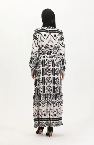 Amelya Farbalı Kuşaklı Viskon Elbise S-m-l-xl Beden 4588AC-01 Siyah