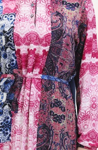 Amelya Volant-Gürtel-Viskosekleid S M L-XL Größe 4588AE-01 Kirschblau 4588AE-01