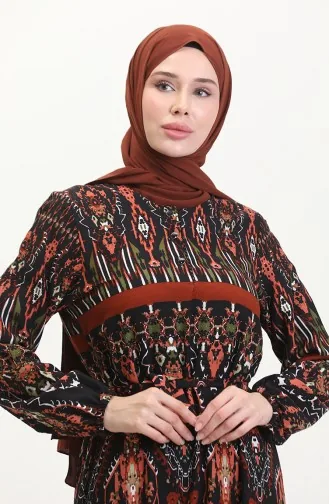 Robe En Viscose Ceinturée À Volants Amelya S M L-xl Taille 4588AF-01 Noir 4588AF-01