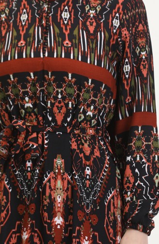Amelya Farbalı Kuşaklı Viskon Elbise S-m-l-xl Beden 4588AF-01 Siyah