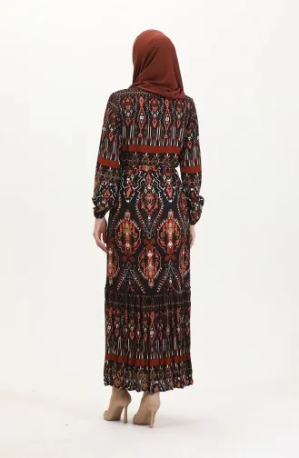 Robe En Viscose Ceinturée À Volants Amelya S M L-xl Taille 4588AF-01 Noir 4588AF-01