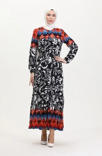 Amelya Farbalı Kuşaklı Viskon Elbise S-m-l-xl Beden 4588AG-01 Siyah