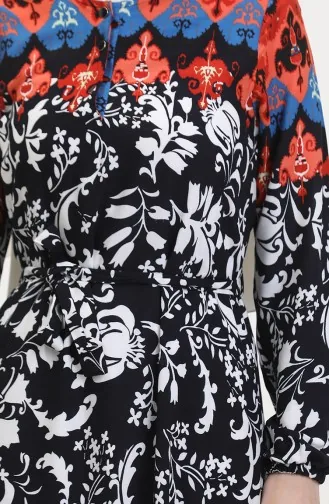 Amelya Farbalı Kuşaklı Viskon Elbise S-m-l-xl Beden 4588AG-01 Siyah