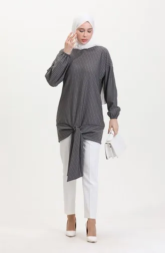 Gestreifte Tunika 1028-01 Grau 1028-01