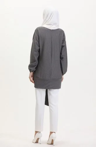 Gestreifte Tunika 1028-01 Grau 1028-01