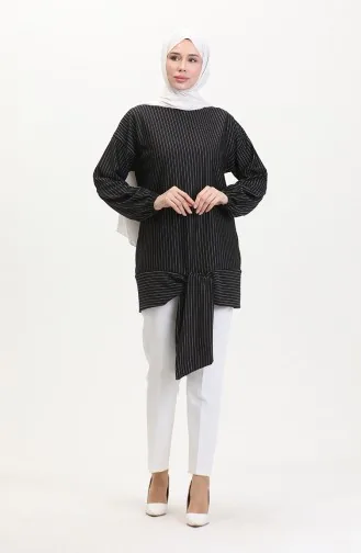 Striped Tunic 1028-02 Black 1028-02