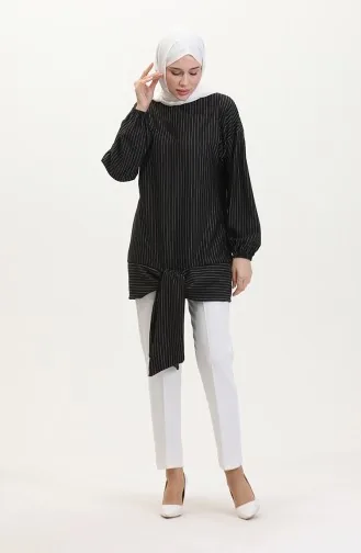 Striped Tunic 1028-02 Black 1028-02