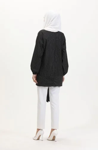 Striped Tunic 1028-02 Black 1028-02