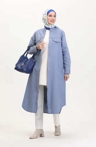 Große Denim-Tunika Mit Reißverschluss 35301-01 Marineblau 35301-01
