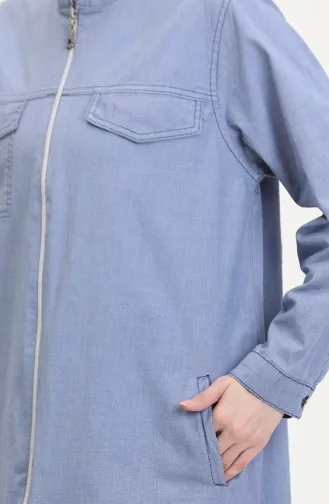 Große Denim-Tunika Mit Reißverschluss 35301-01 Marineblau 35301-01
