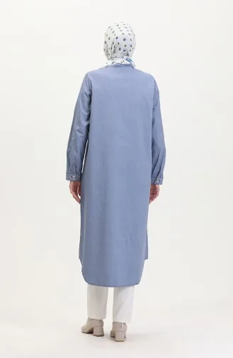 Große Denim-Tunika Mit Reißverschluss 35301-01 Marineblau 35301-01