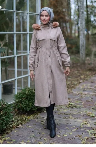 Manteau En Cachemire Détaillé Tunnel Vison 1226 625